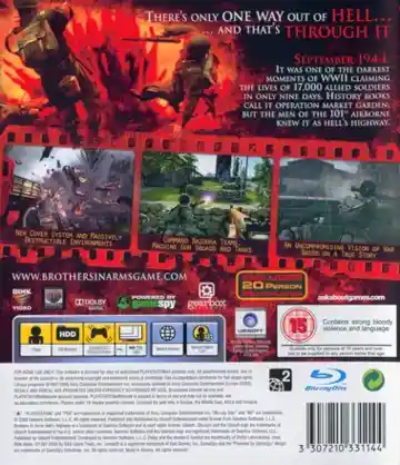 Brothers in Arms - Hell's Highway (USA) box cover back